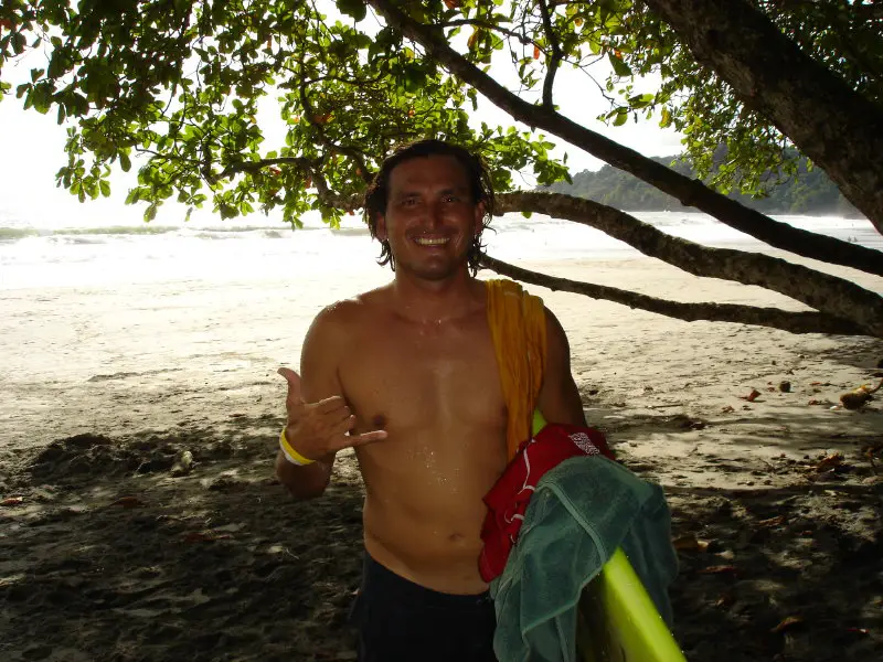 begginers surfing in Costa Rica