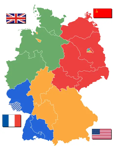 Map of former divided Germany