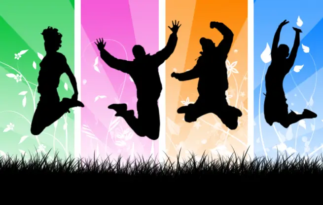 Happy People Jumping