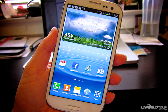 Samsung Galaxy SIII phone