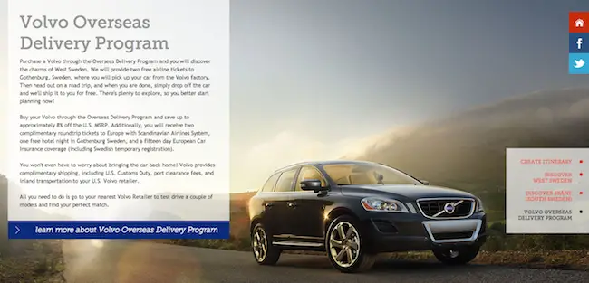 Volvo Overseas Delivery Program