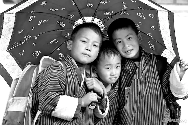 Boys Under an Umbrella