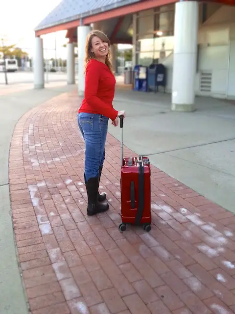 Lisa and her suitcase