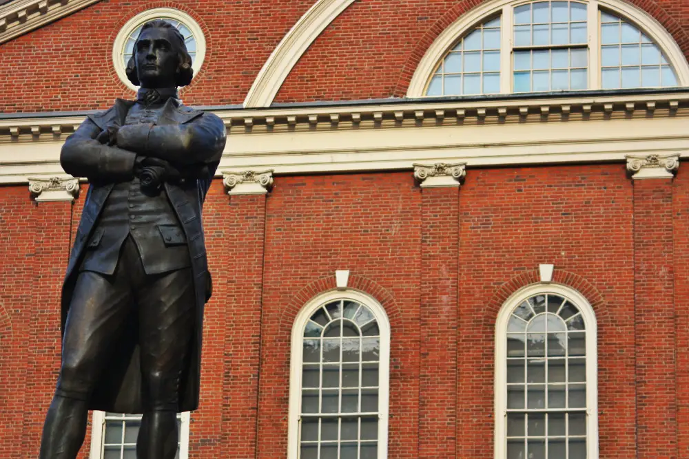 Statue of Samuel Adams on The Freedom Trail because before he was the mascot for a famous brewery he was an American Revolutionary.