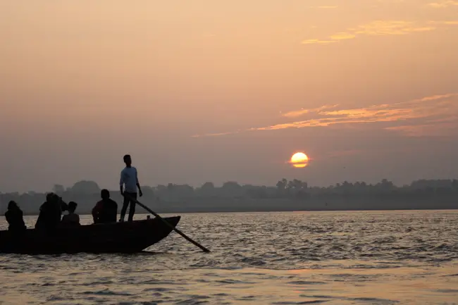 Sunrise on the Ganges in north west india