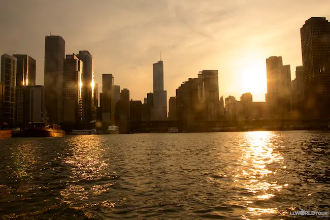 Sunset on Chicago River