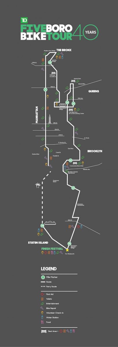 5 Boro Bike Tour Map